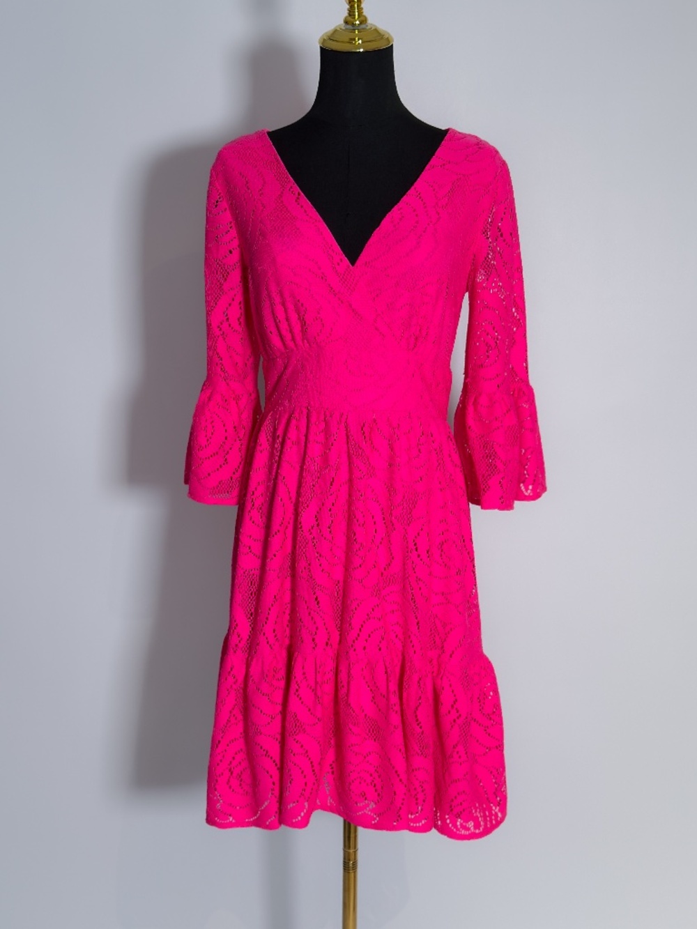 Lilly Pulitzer Cecelia Lace Dress – Pink Tango Bungalow Blossom Size: 6